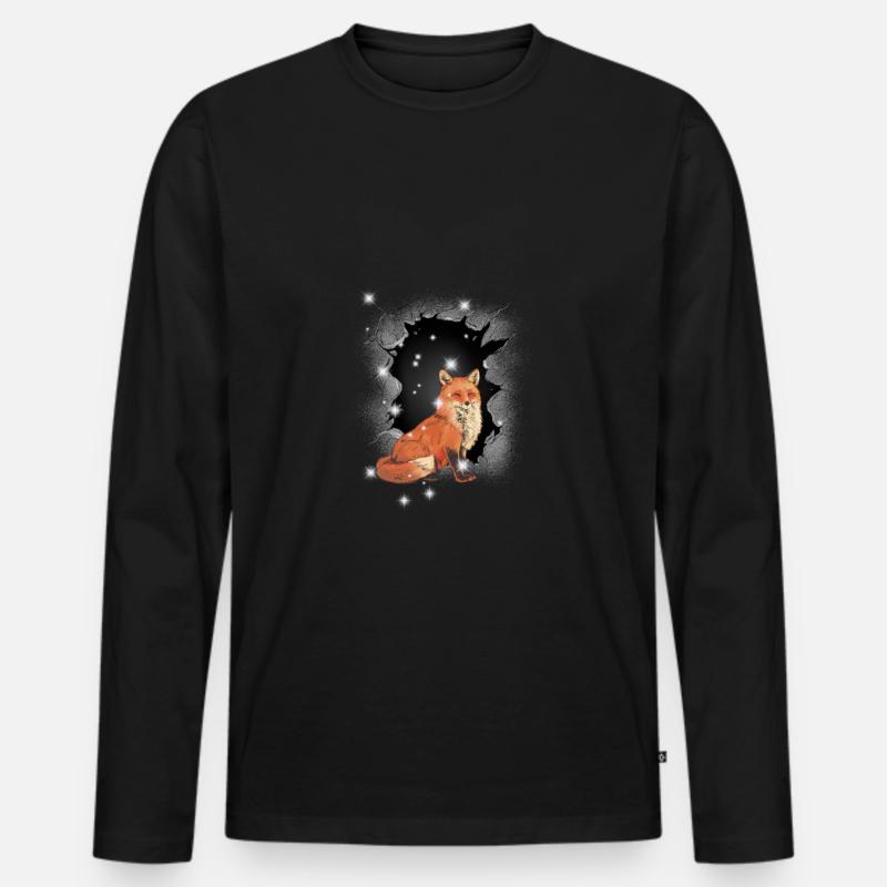 Volpe Volpe Volpe Fiaba - Maglia a manica lunga ecologica premium da uomo - nero
