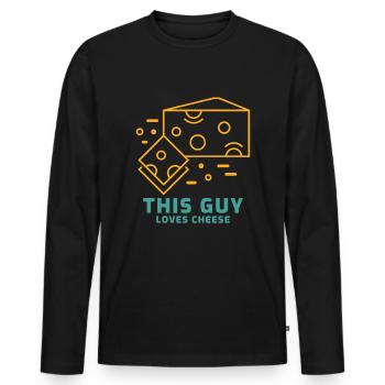 Käse - Männer Premium Bio Langarmshirt - Schwarz - Vorne - Nico (187cm)
