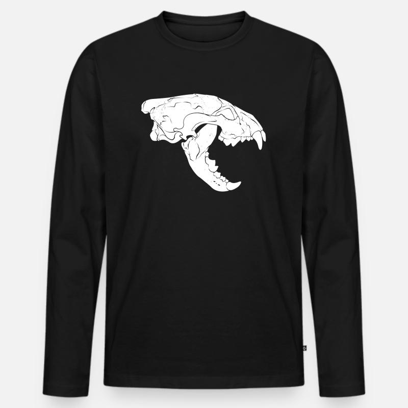 Wolverine Schädel - Männer Premium Bio Langarmshirt - Schwarz