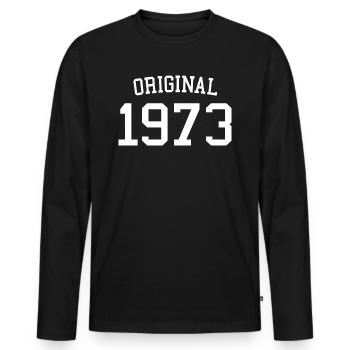 Original 1973 - 50 ans, cadeau de 50e anniversaire - T-shirt manches longues Premium bio Homme - noir - Devant - Nico (187cm)