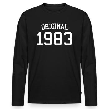 Original 1983 - 40 ans, cadeau de 40e anniversaire - T-shirt manches longues Premium bio Homme - noir - Devant - Nico (187cm)
