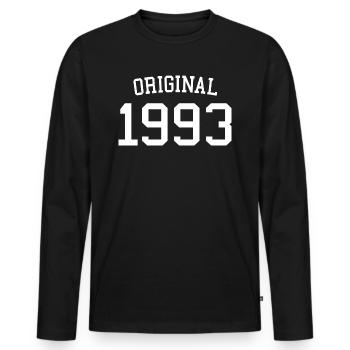 Original 1993 - 30 ans, cadeau de 30e anniversaire - T-shirt manches longues Premium bio Homme - noir - Devant - Nico (187cm)