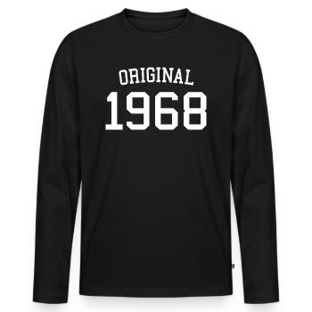 Original 1968 - 54 ans, cadeau de 54e anniversaire - T-shirt manches longues Premium bio Homme - noir - Devant - Nico (187cm)