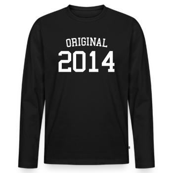 Original 2014 - 9 Years Old, 9th Birthday Kids - Men's Premium Organic Long Sleeve Shirt - black - Front - Nico (187cm)