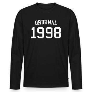 Original 1998, 24 Years Old, 24th Birthday Gift - Men's Premium Organic Long Sleeve Shirt - black - Front - Nico (187cm)