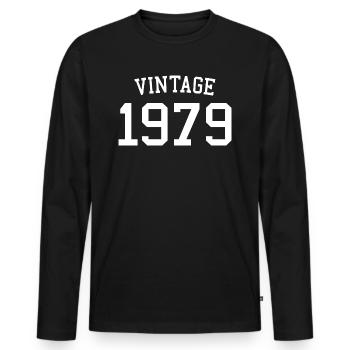 Millésime 1979 45e anniversaire hommes femmes 45 ans - T-shirt manches longues Premium bio Homme - noir - Devant - Nico (187cm)