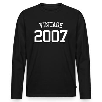 Millésime 2007 - 16 ans, 16ème anniversaire adolescents - T-shirt manches longues Premium bio Homme - noir - Devant - Nico (187cm)