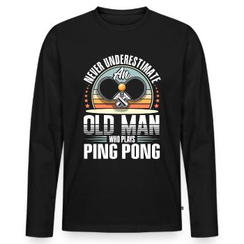 Ping-pong - T-shirt manches longues Premium bio Homme - noir - Devant - Nico (187cm)