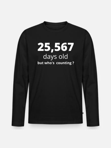 70th birthday - Men's Premium Organic Long Sleeve Shirt - black