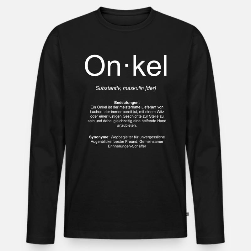 Definition Onkel Geschenk-Idee - Männer Premium Bio Langarmshirt - Schwarz