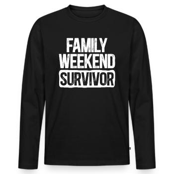 Humour Famille Enfants Maman Papa - T-shirt manches longues Premium bio Homme - noir - Devant - Nico (187cm)