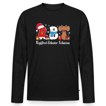 Noël Zertifizierter Verhaltenstechniker - Männer Premium Bio Langarmshirt - Schwarz - Vorne - Nico (187cm)