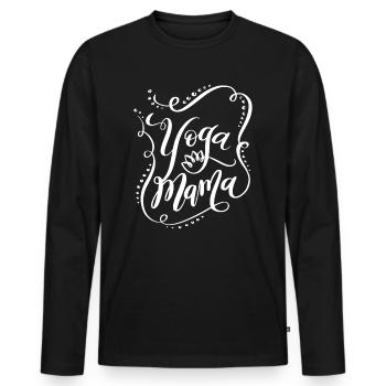 Yoga Mama - Men's Premium Organic Long Sleeve Shirt - black - Front - Nico (187cm)