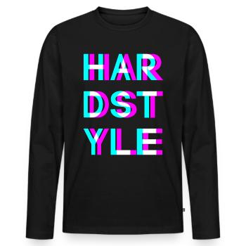 Hardstyle - Musique - Fastival -Rave -Edm - 3 d look - T-shirt manches longues Premium bio Homme - noir - Devant - Nico (187cm)