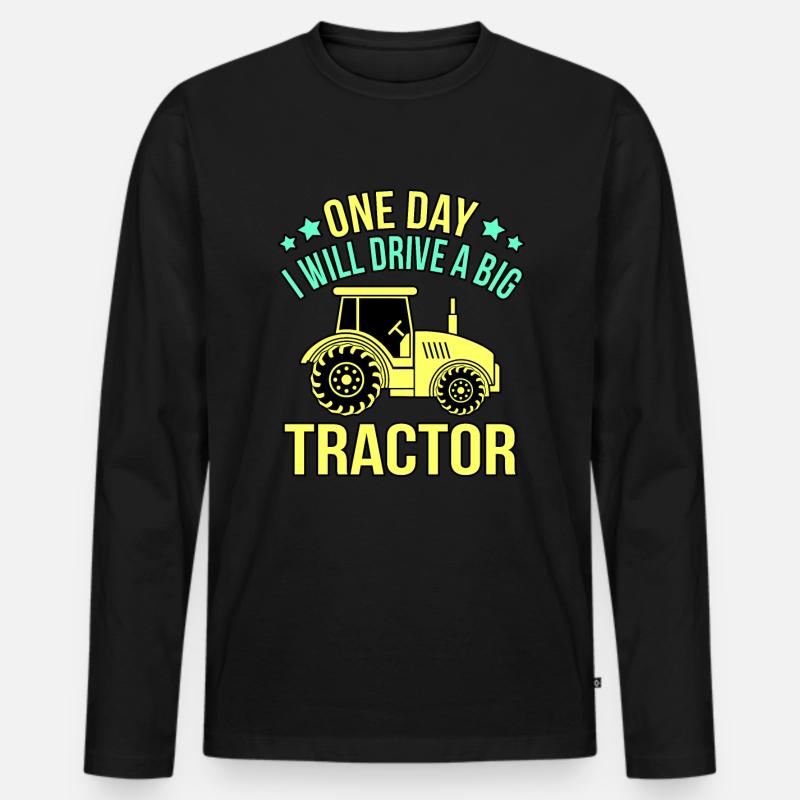 Traktor - Männer Premium Bio Langarmshirt - Schwarz