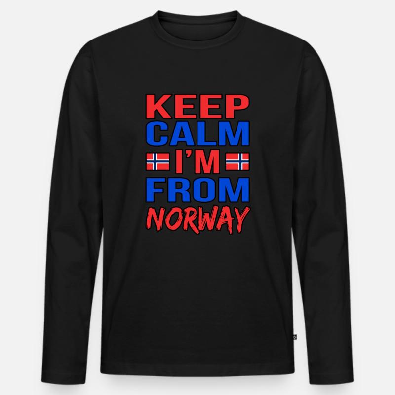 Norwegen - Männer Premium Bio Langarmshirt - Schwarz