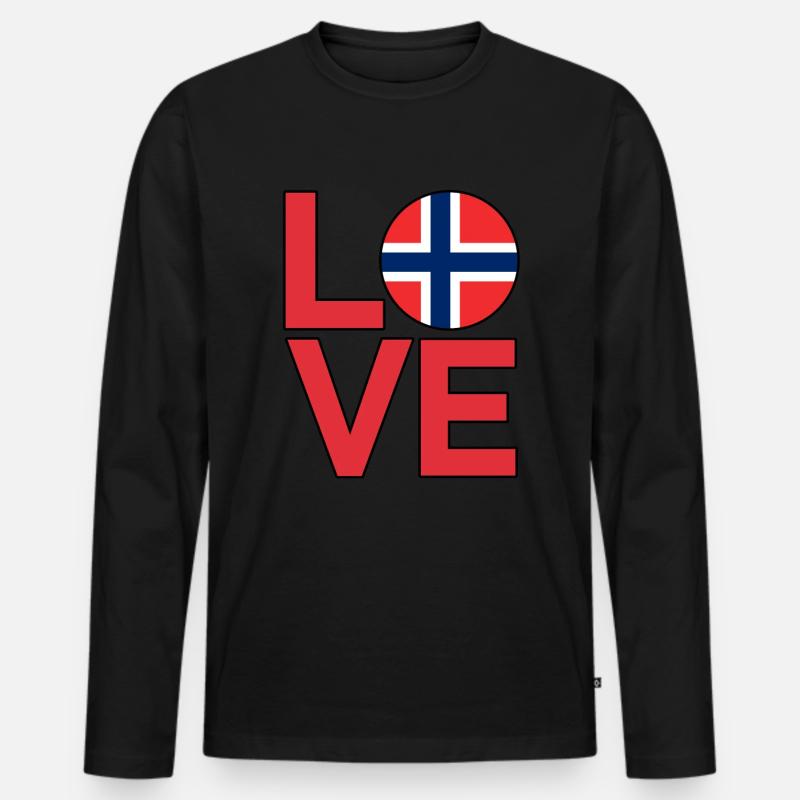 Norwegen - Männer Premium Bio Langarmshirt - Schwarz