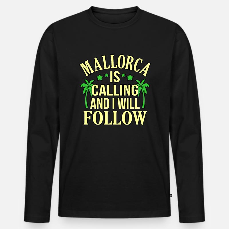 Mallorca - Männer Premium Bio Langarmshirt - Schwarz