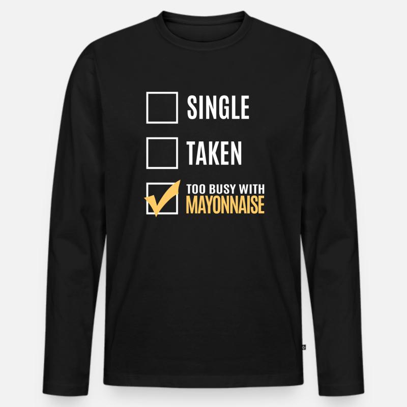 Liebe, Die Mayonnaise-geschenk Isst - Männer Premium Bio Langarmshirt - Schwarz