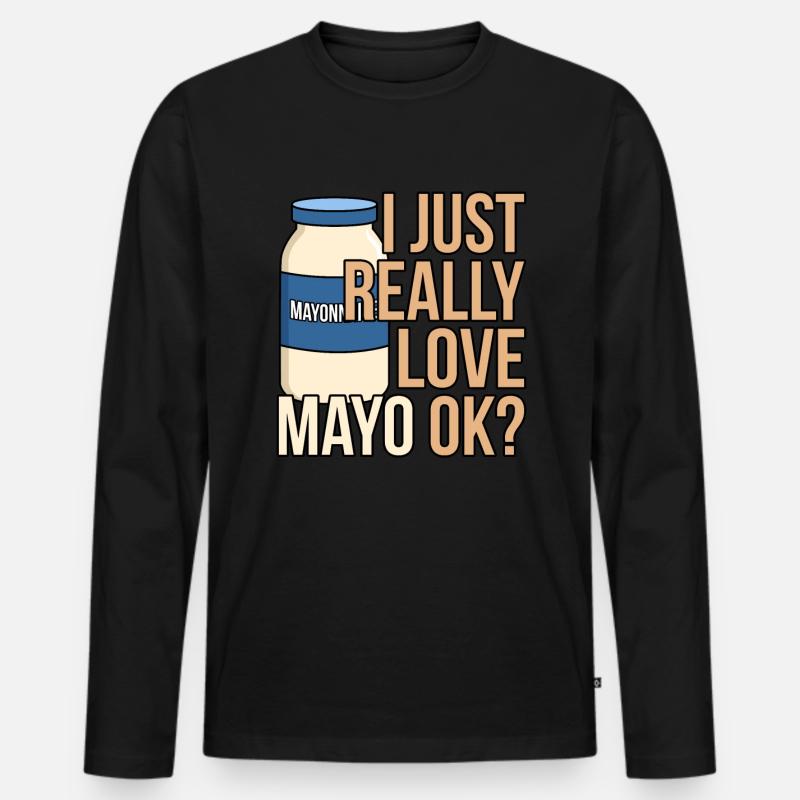 Mayonnaise Flasche Geschenkidee - Männer Premium Bio Langarmshirt - Schwarz