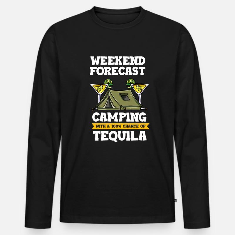 Camping - Männer Premium Bio Langarmshirt - Schwarz