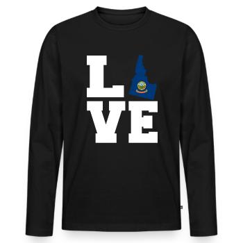 Idaho - Männer Premium Bio Langarmshirt - Schwarz - Vorne - Nico (187cm)