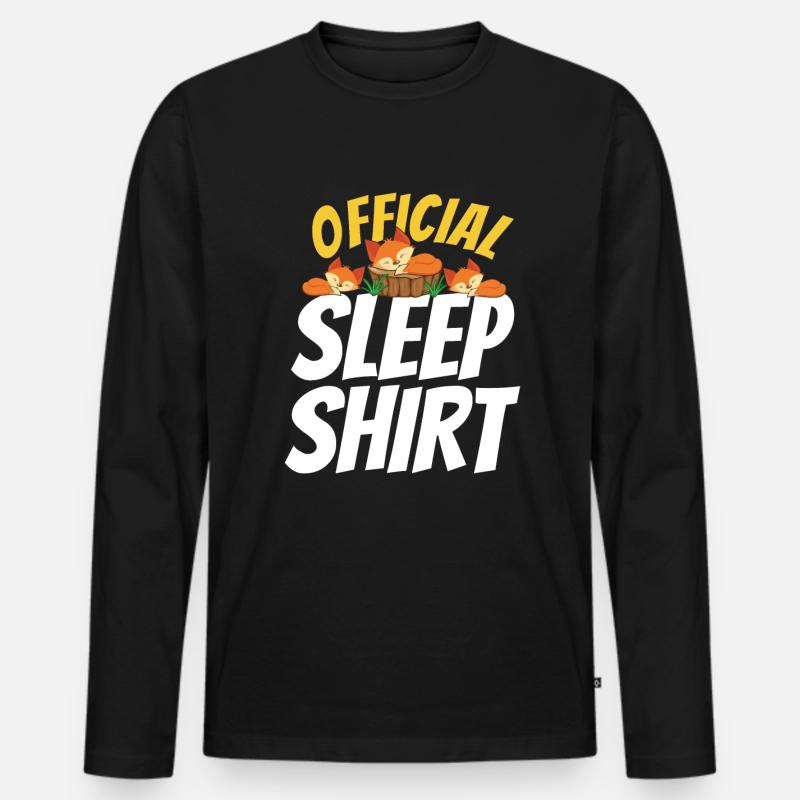 Nice sleeping Fox gift - Men's Premium Organic Long Sleeve Shirt - black