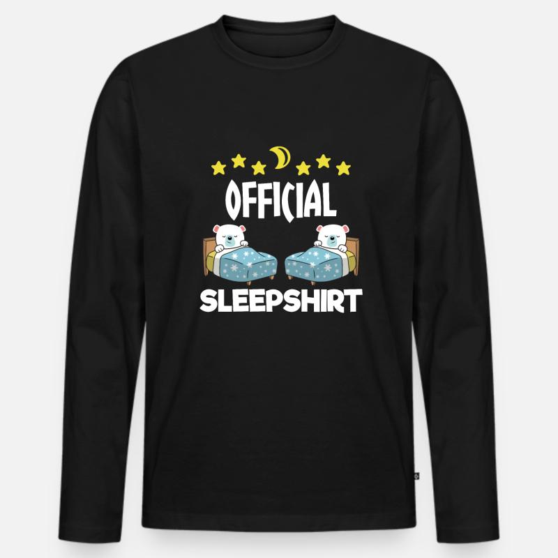 Schlafendes Eisbär geschenk - Männer Premium Bio Langarmshirt - Schwarz