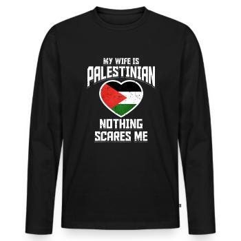 Palestinian - Men's Premium Organic Long Sleeve Shirt - black - Front - Nico (187cm)