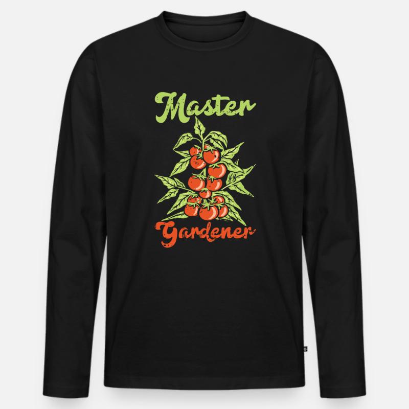 Tomate - Männer Premium Bio Langarmshirt - Schwarz