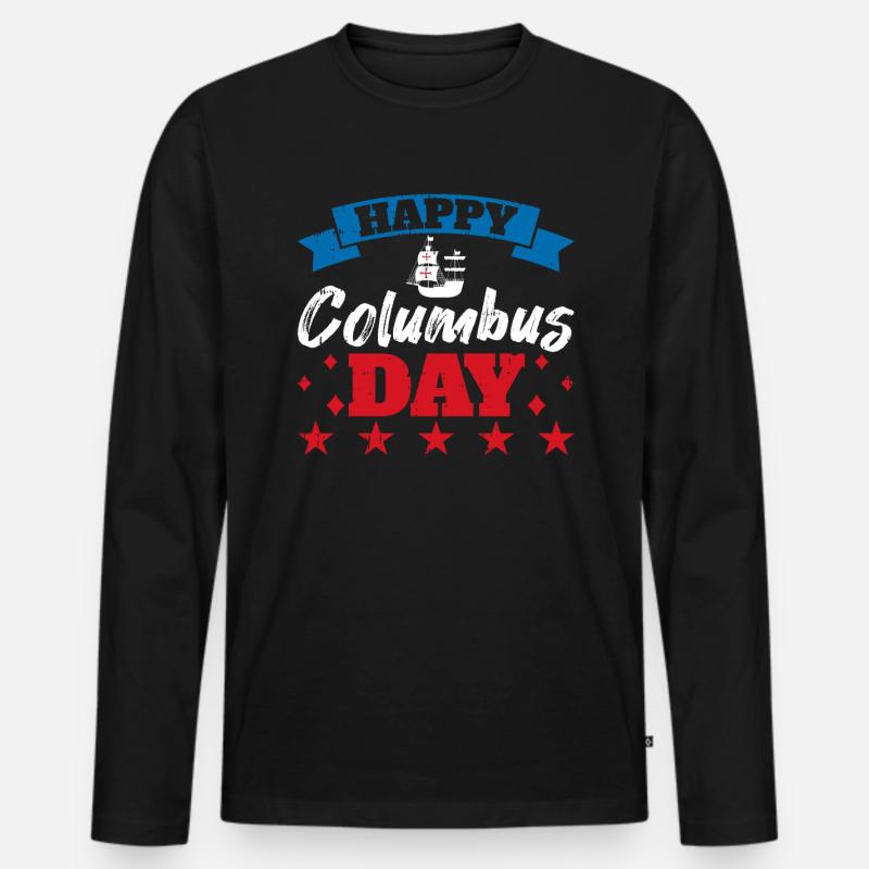 Christopher Columbus - Männer Premium Bio Langarmshirt - Schwarz