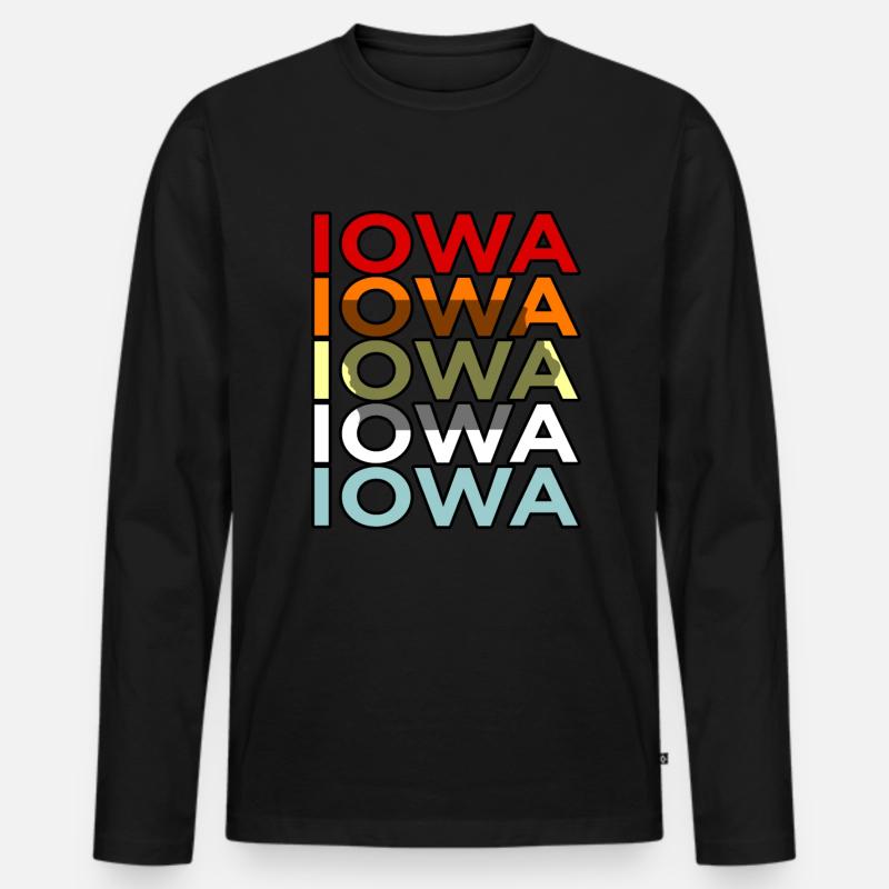Iowa-bewohner-geschenk - Männer Premium Bio Langarmshirt - Schwarz