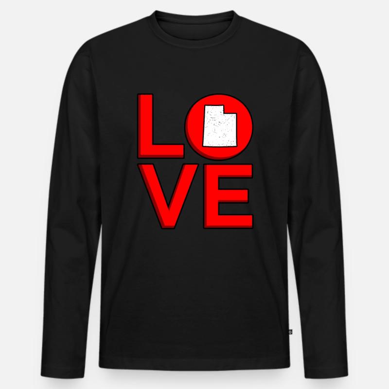 Liebe Utah Geschenk - Männer Premium Bio Langarmshirt - Schwarz