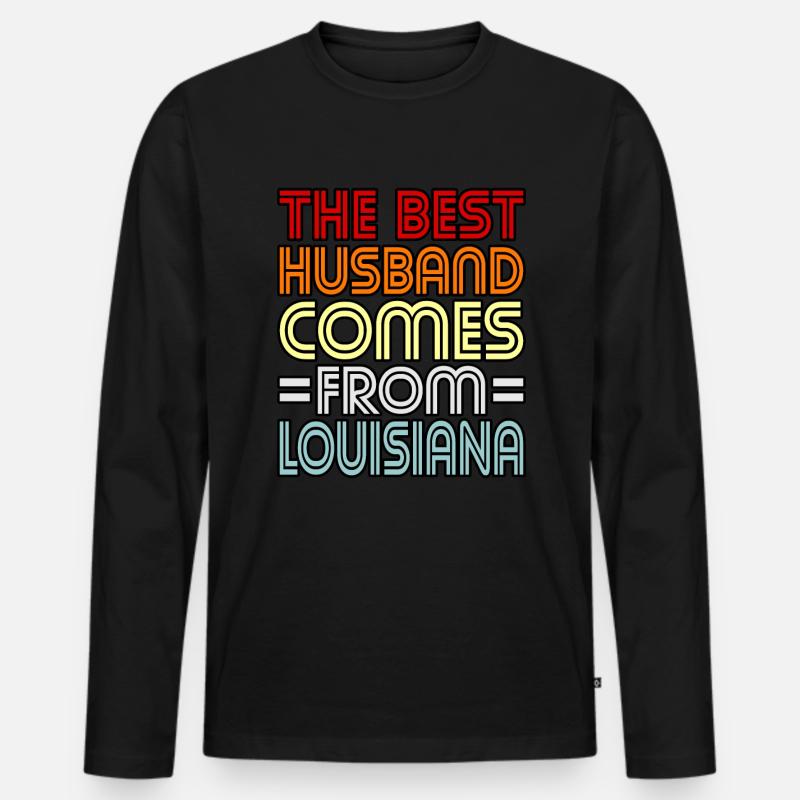 Louisiana-ehemann-geschenk - Männer Premium Bio Langarmshirt - Schwarz