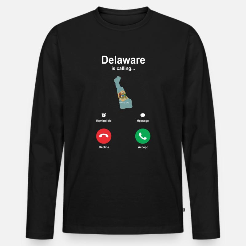 Reisendes Delaware geschenk - Männer Premium Bio Langarmshirt - Schwarz