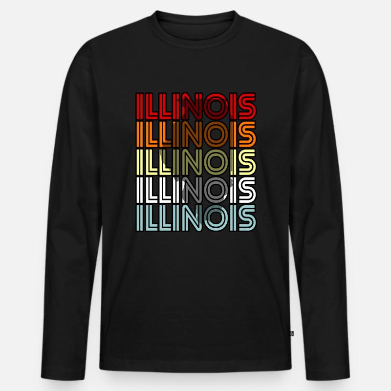 Illinois bewohner geschenk - Männer Premium Bio Langarmshirt - Schwarz