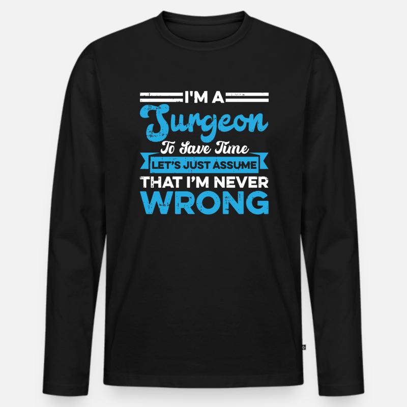 Chirurg - Männer Premium Bio Langarmshirt - Schwarz
