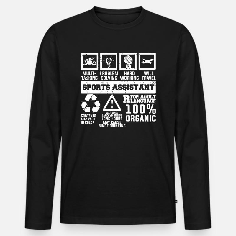 Sportassistent - Männer Premium Bio Langarmshirt - Schwarz