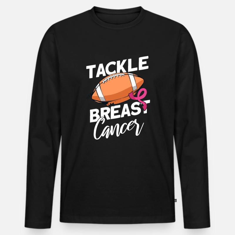 Brustkrebs - Männer Premium Bio Langarmshirt - Schwarz