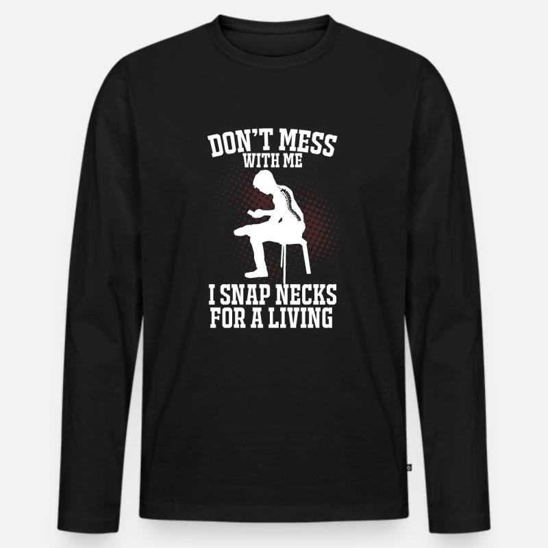 Chiropraktiker - Männer Premium Bio Langarmshirt - Schwarz
