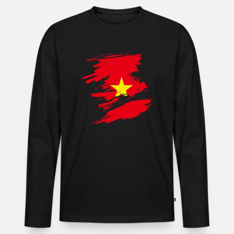 Vietnam geschenk - Männer Premium Bio Langarmshirt - Schwarz