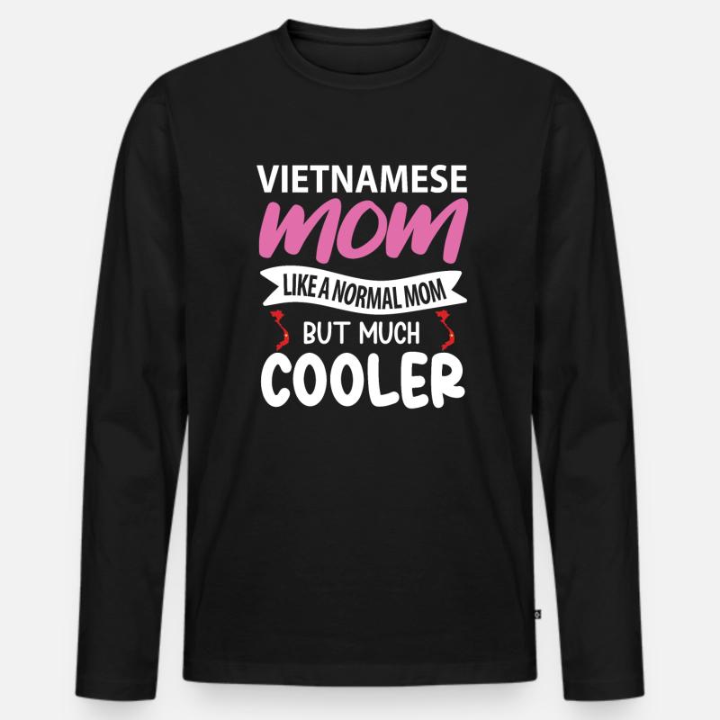 Vietnamesisches Muttergeschenk - Männer Premium Bio Langarmshirt - Schwarz