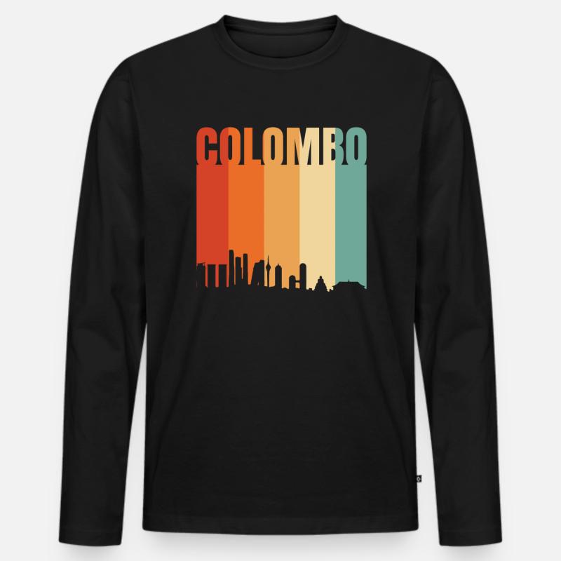 Colombo - Männer Premium Bio Langarmshirt - Schwarz
