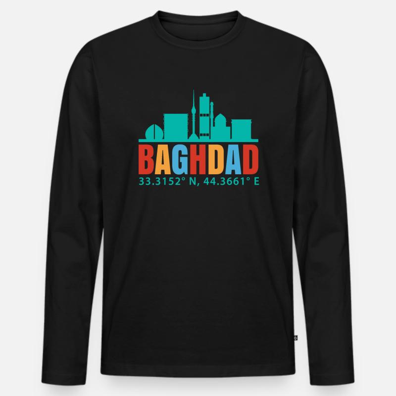 Bagdad - Männer Premium Bio Langarmshirt - Schwarz