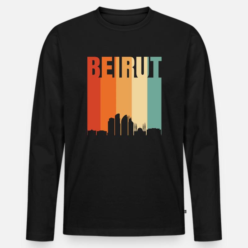 Beirut - Männer Premium Bio Langarmshirt - Schwarz