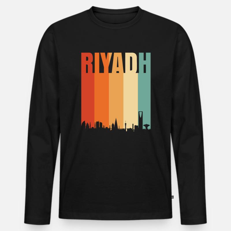 Riad - Männer Premium Bio Langarmshirt - Schwarz