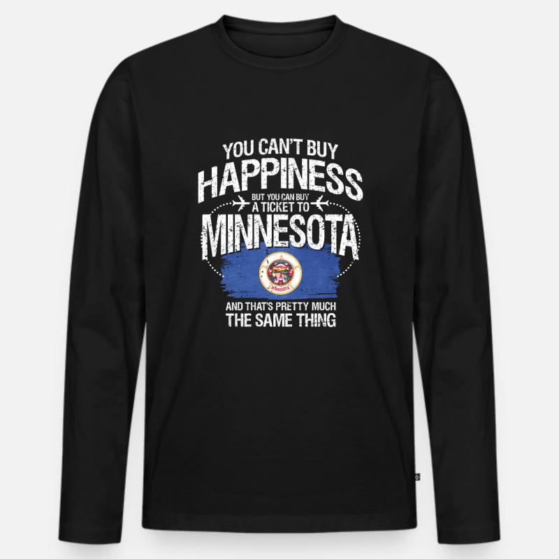 Minnesota - Männer Premium Bio Langarmshirt - Schwarz