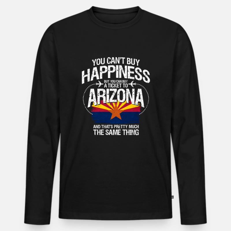 Arizona - Männer Premium Bio Langarmshirt - Schwarz