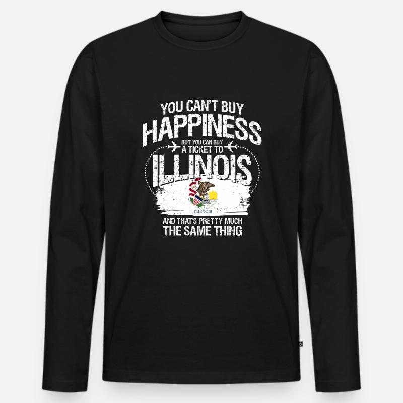 Illinois - Männer Premium Bio Langarmshirt - Schwarz