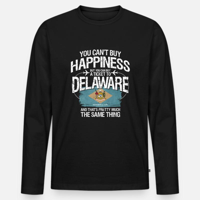 Delaware - Männer Premium Bio Langarmshirt - Schwarz